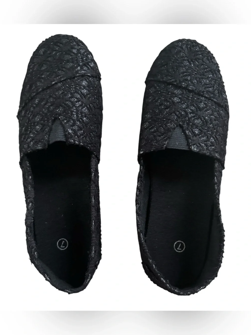NWOT Black Sparkle Alpargata Flat Shoes – Women's Size 7